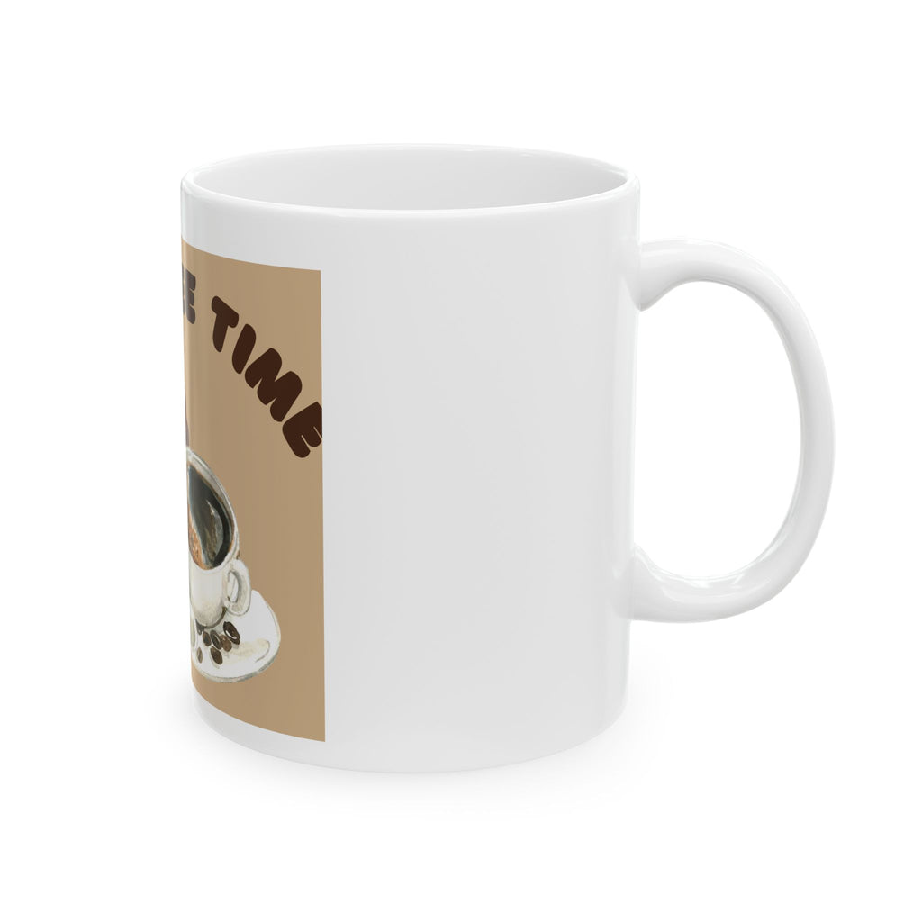 Coffee Time Ceramic Mug – Coffee Cup & Cupcake Design, 11oz/15oz