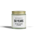 50th Birthday Scented Candle – 'Authentic 50 Years of Not Giving a Damn' Coconut Apricot Wax