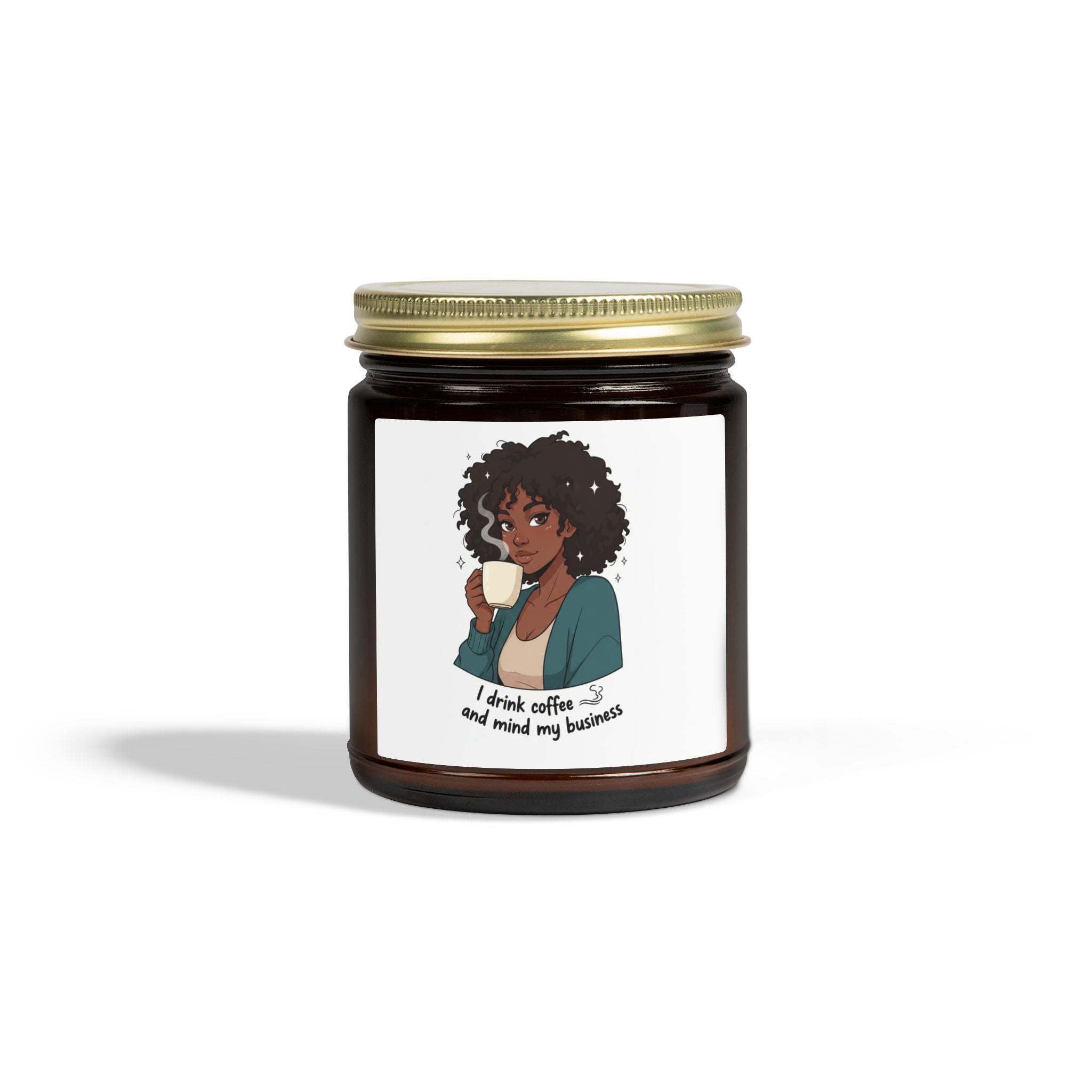 Coconut Apricot Scented Candle — 'I Drink Coffee and Mind My Business' Jar