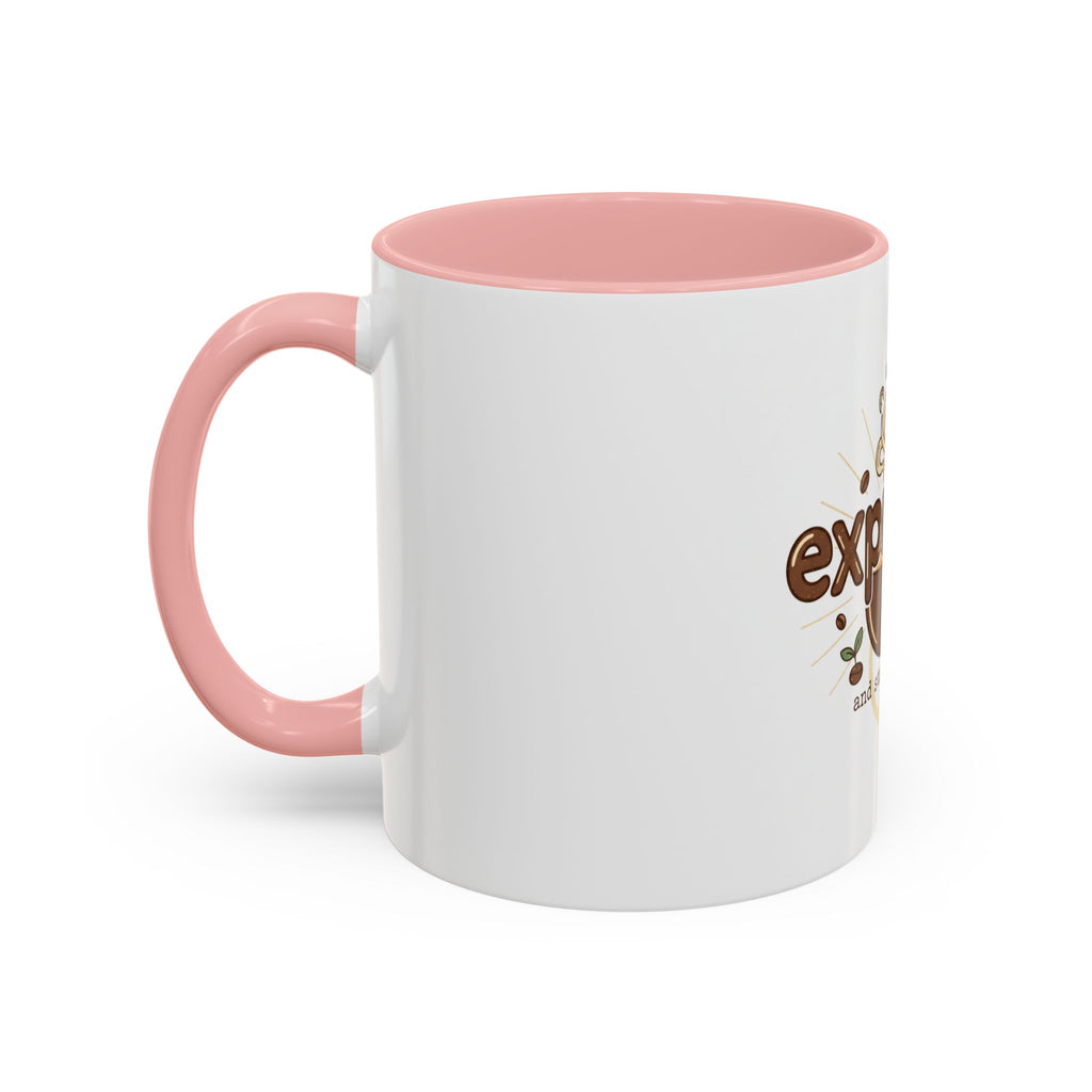 Expresso Yourself Coffee Mug — "and stay grounded" Accent Ceramic Mug (11/15oz)