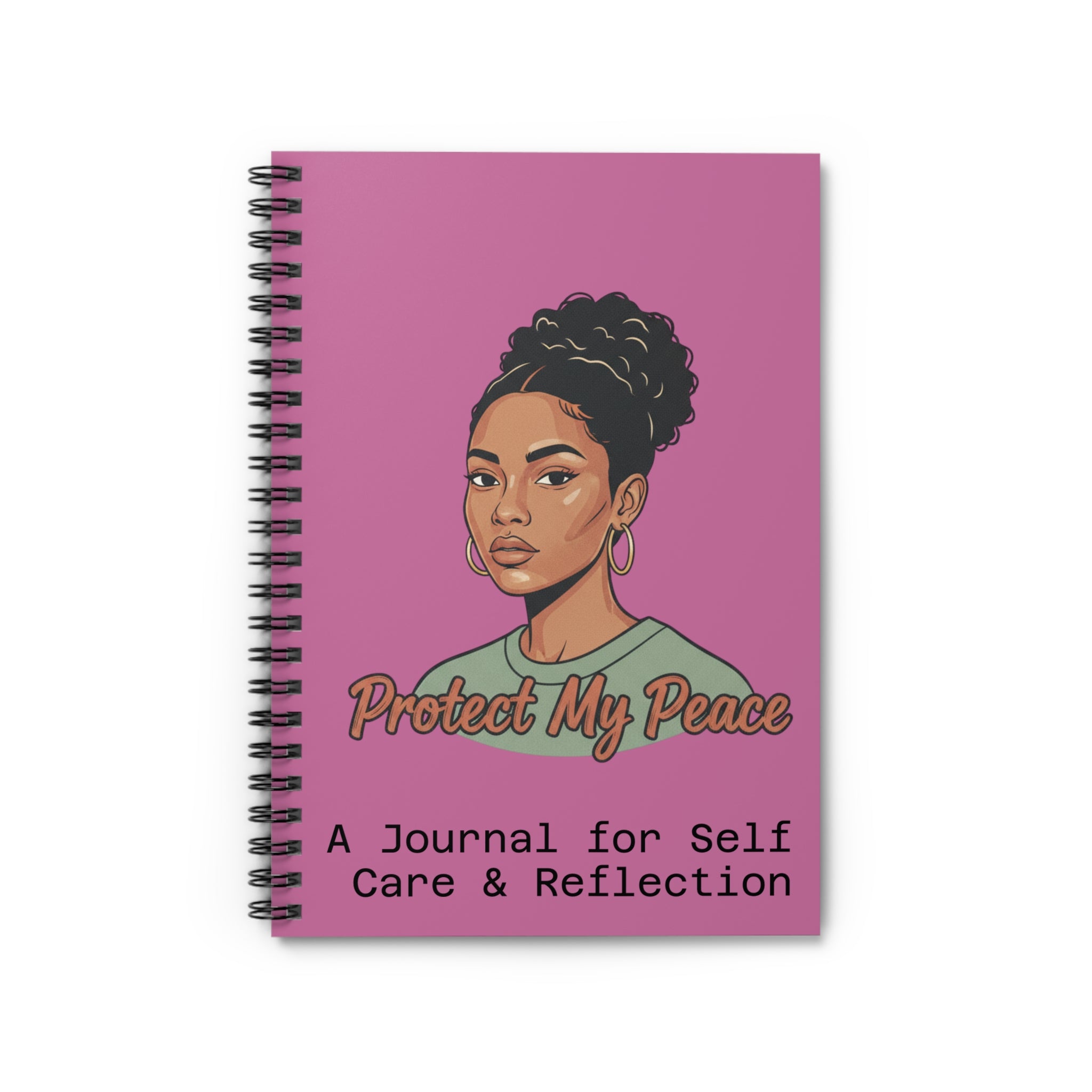 Notebook — 'Protect My Peace' Illustrated Journal for Self-Care & Empowerment