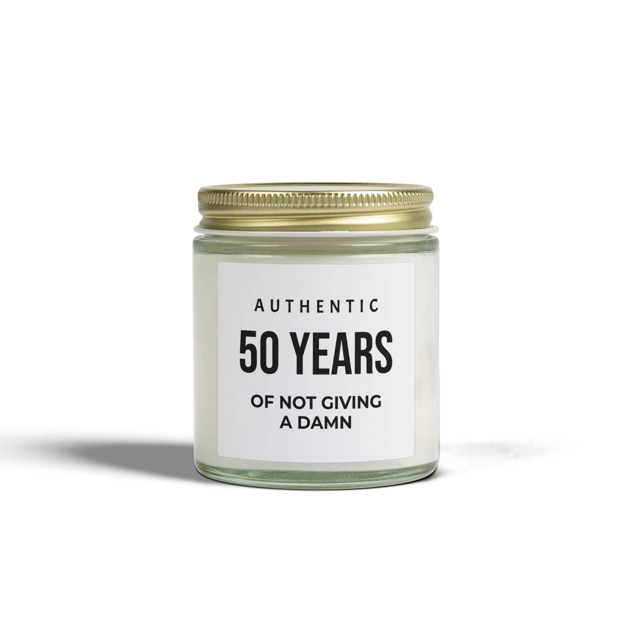 50th Birthday Scented Candle – 'Authentic 50 Years of Not Giving a Damn' Coconut Apricot Wax