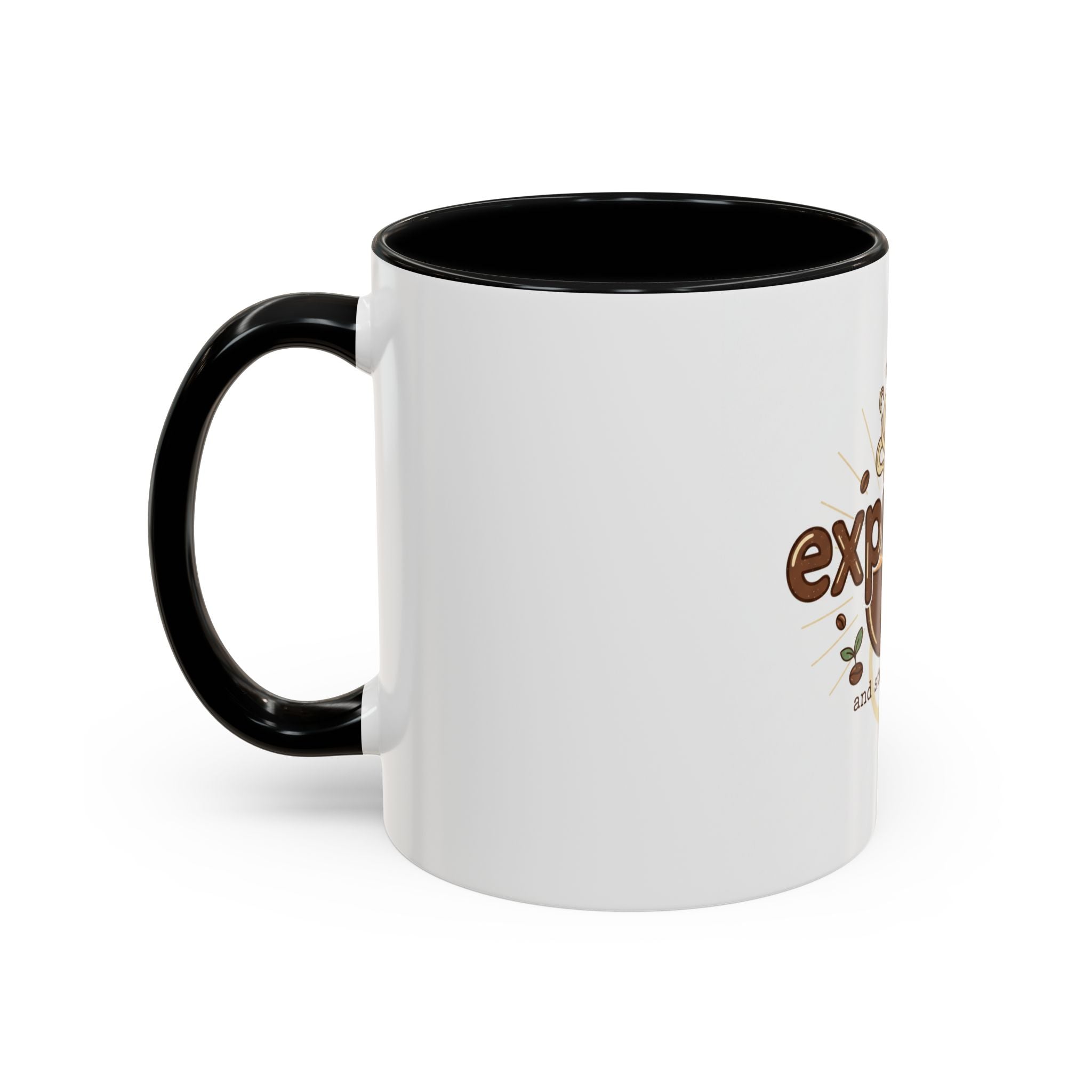 Expresso Yourself Coffee Mug — "and stay grounded" Accent Ceramic Mug (11/15oz)