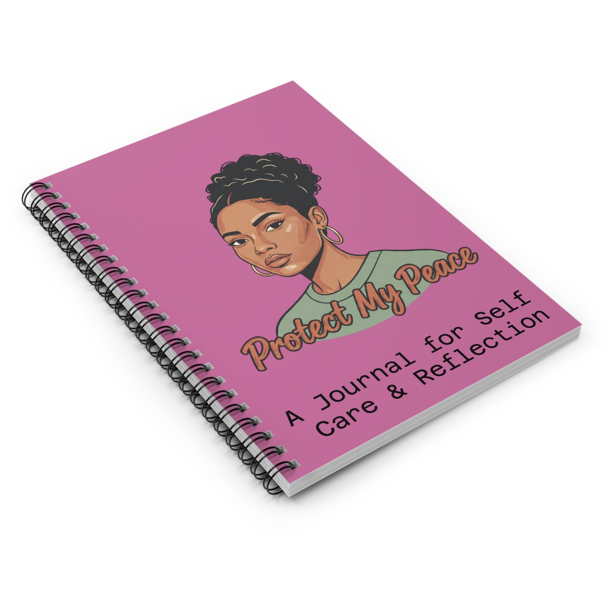 Notebook — 'Protect My Peace' Illustrated Journal for Self-Care & Empowerment