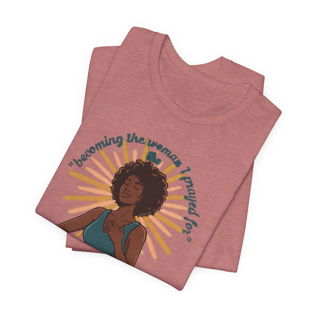 Afro Beauty Graphic Tee – "Growing the Woman I Needed to Be" Inspirational T‑Shirt