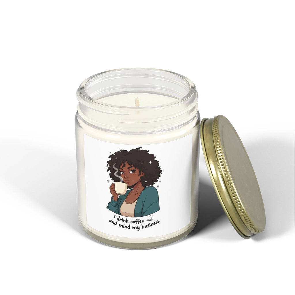 Coconut Apricot Scented Candle — 'I Drink Coffee and Mind My Business' Jar