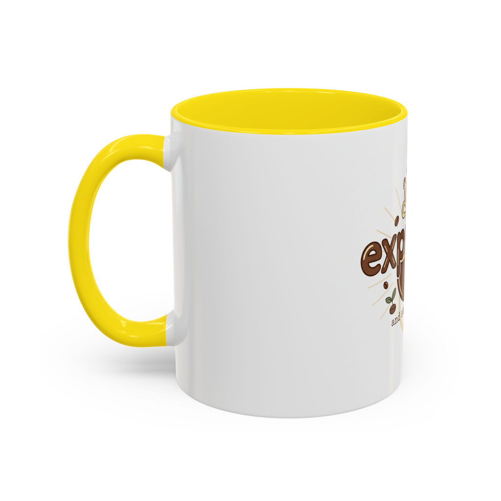 Expresso Yourself Coffee Mug — "and stay grounded" Accent Ceramic Mug (11/15oz)