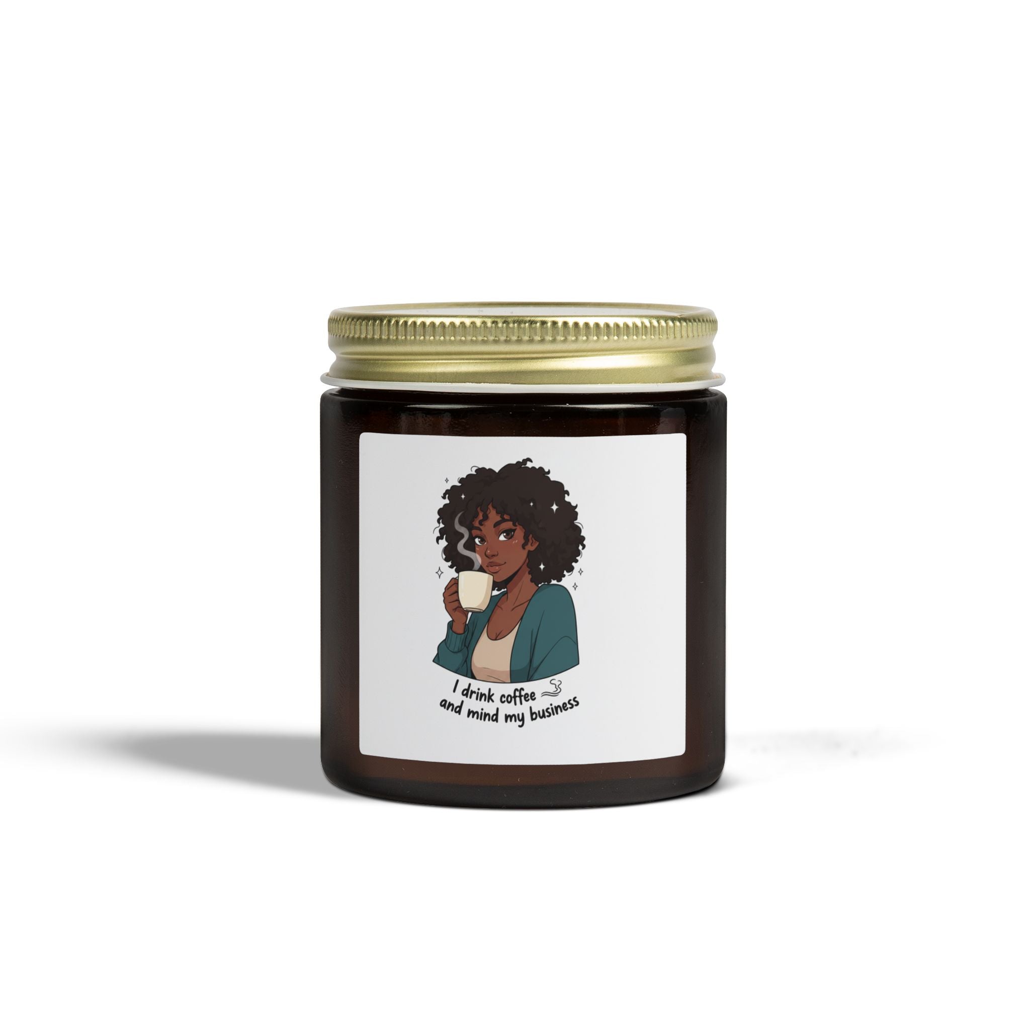 Coconut Apricot Scented Candle — 'I Drink Coffee and Mind My Business' Jar