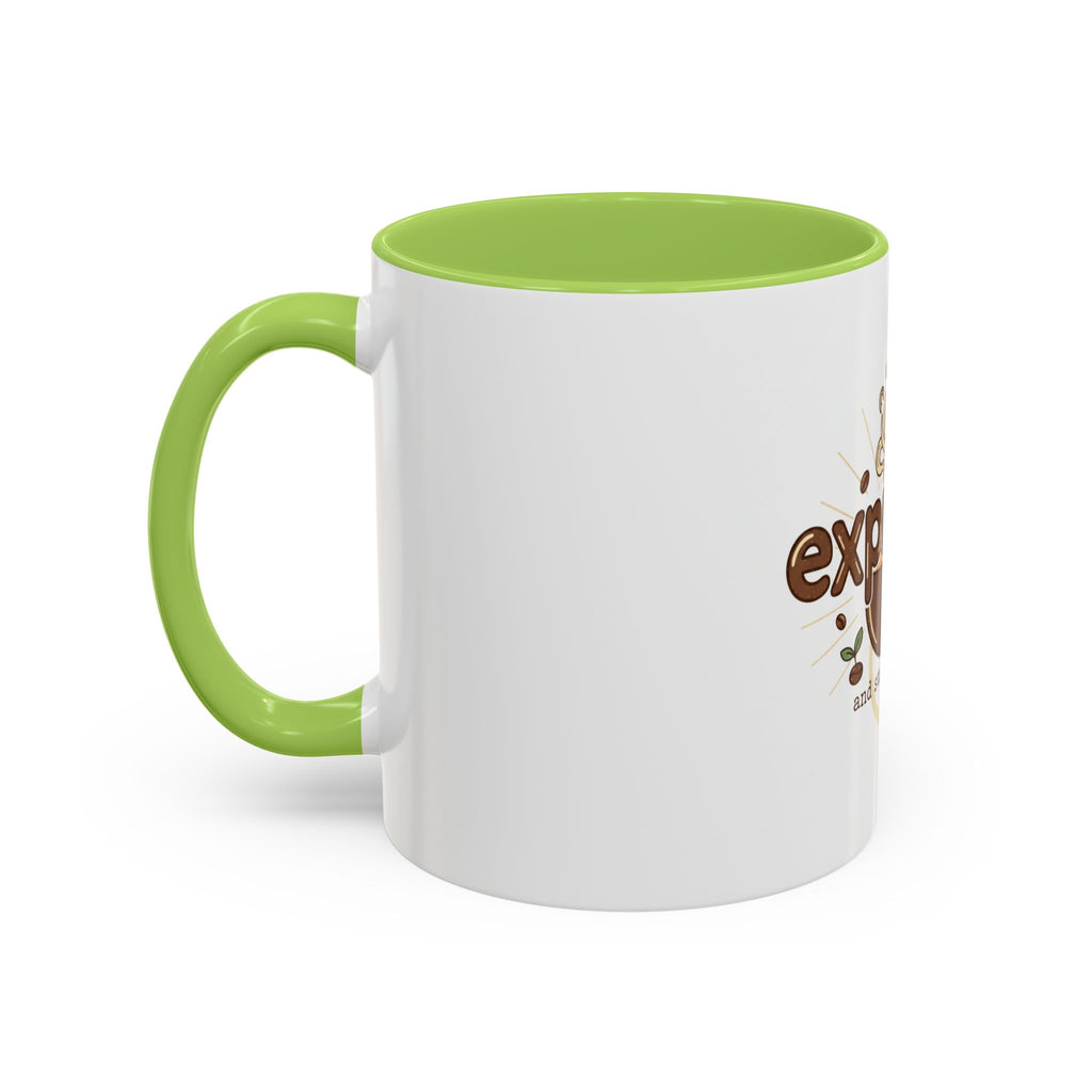 Expresso Yourself Coffee Mug — "and stay grounded" Accent Ceramic Mug (11/15oz)