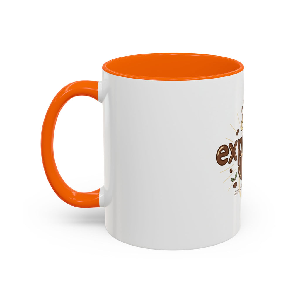 Expresso Yourself Coffee Mug — "and stay grounded" Accent Ceramic Mug (11/15oz)