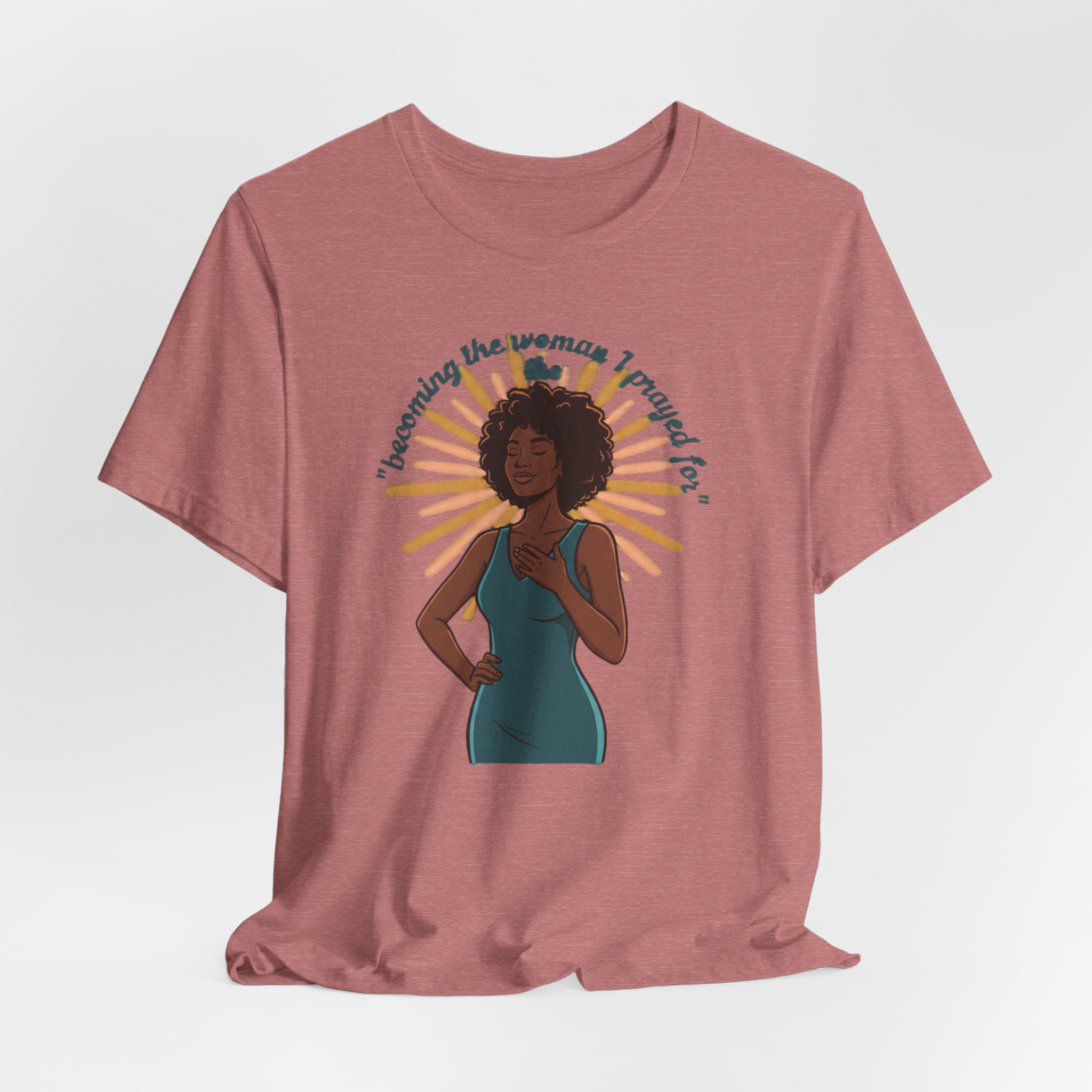 Afro Beauty Graphic Tee – "Growing the Woman I Needed to Be" Inspirational T‑Shirt