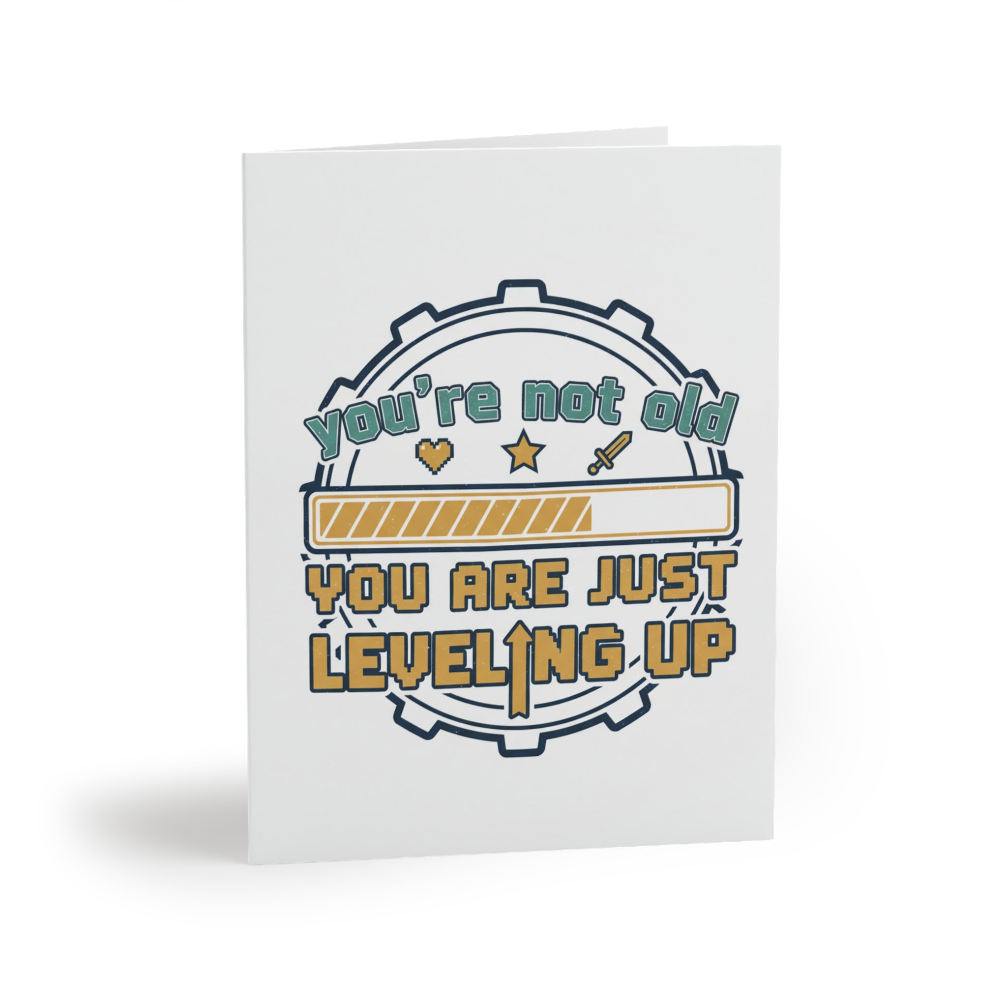 Greeting Card — "You’re Not Old, You Are Just Leveling Up" Birthday Card (8/16/24 pcs)