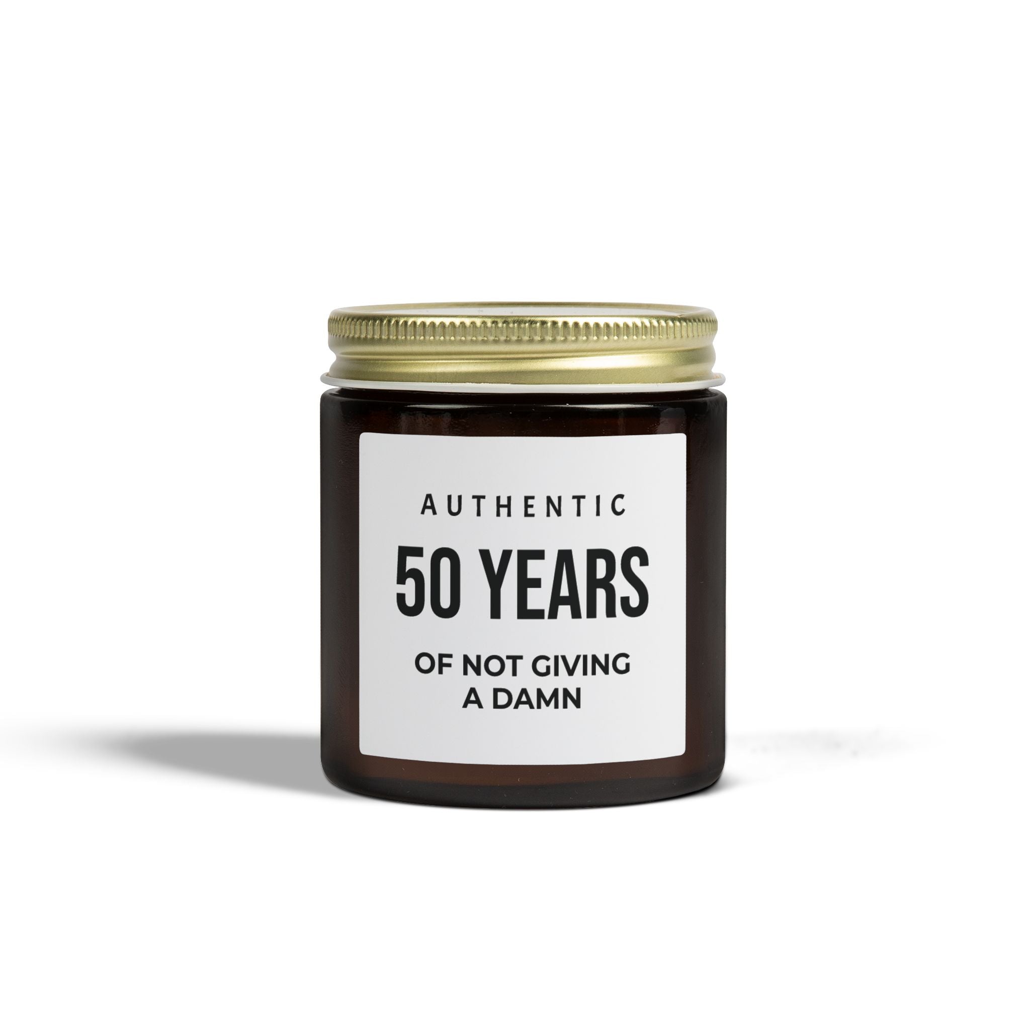 50th Birthday Scented Candle – 'Authentic 50 Years of Not Giving a Damn' Coconut Apricot Wax