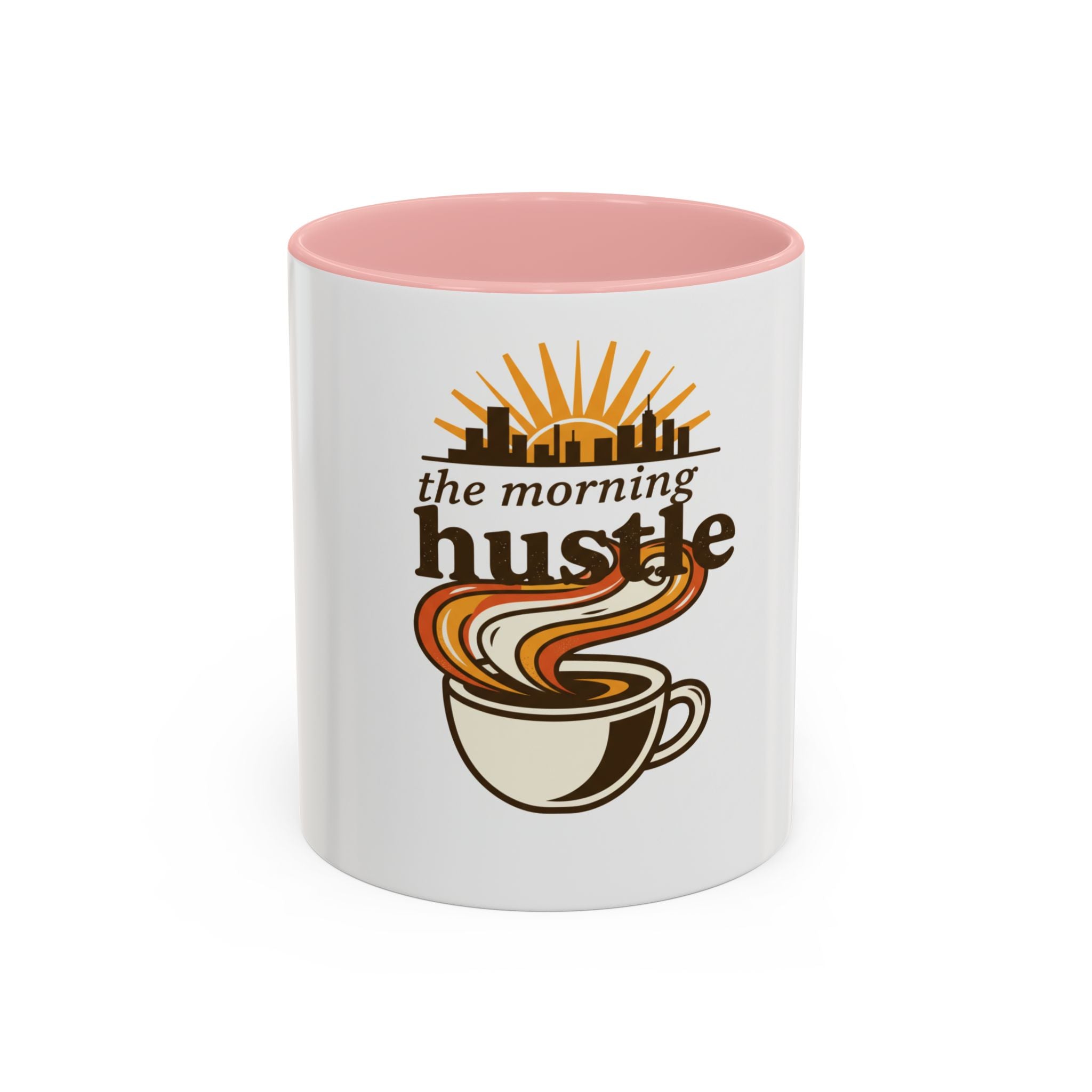 Morning Hustle Coffee Mug — Retro Sunrise Coffee Cup