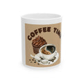 Coffee Time Ceramic Mug – Coffee Cup & Cupcake Design, 11oz/15oz