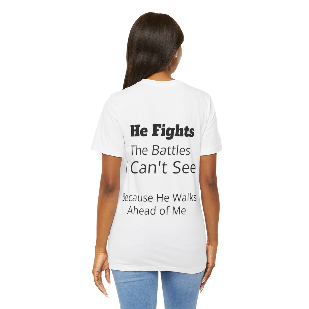 Blessed Prayer T‑Shirt — "He Handles The Battles I Can't See" Inspirational Tee
